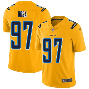 Los Angeles Chargers NFL Football Joey Bosa Gold Jersey Men Limited #97 Inverted Legend